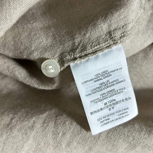 Baird McNutt x J Crew Popover Flax Irish Linen Top Size 8 - Picture 7 of 11